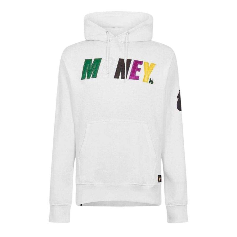 Money Mens Satin Long-Sleeved Hoodie / White